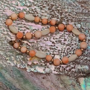 14k g.f coral and mother of pearl bracelet